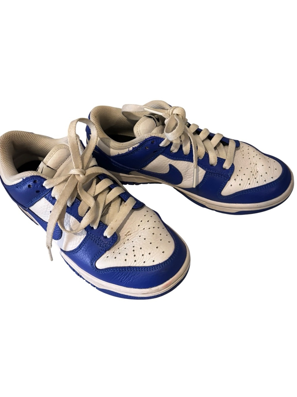 Nike Dunk Low Top Sneakers in Royal Blue and White Kids Size 4.5.